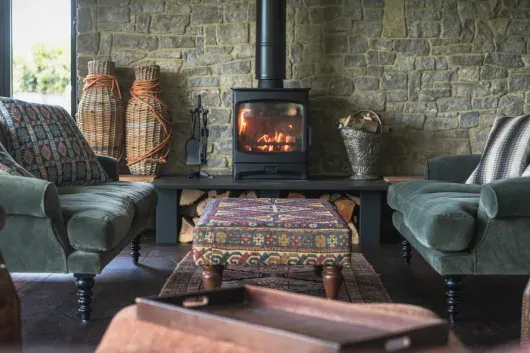 Cosy living space at the private Cornwall retreat estate